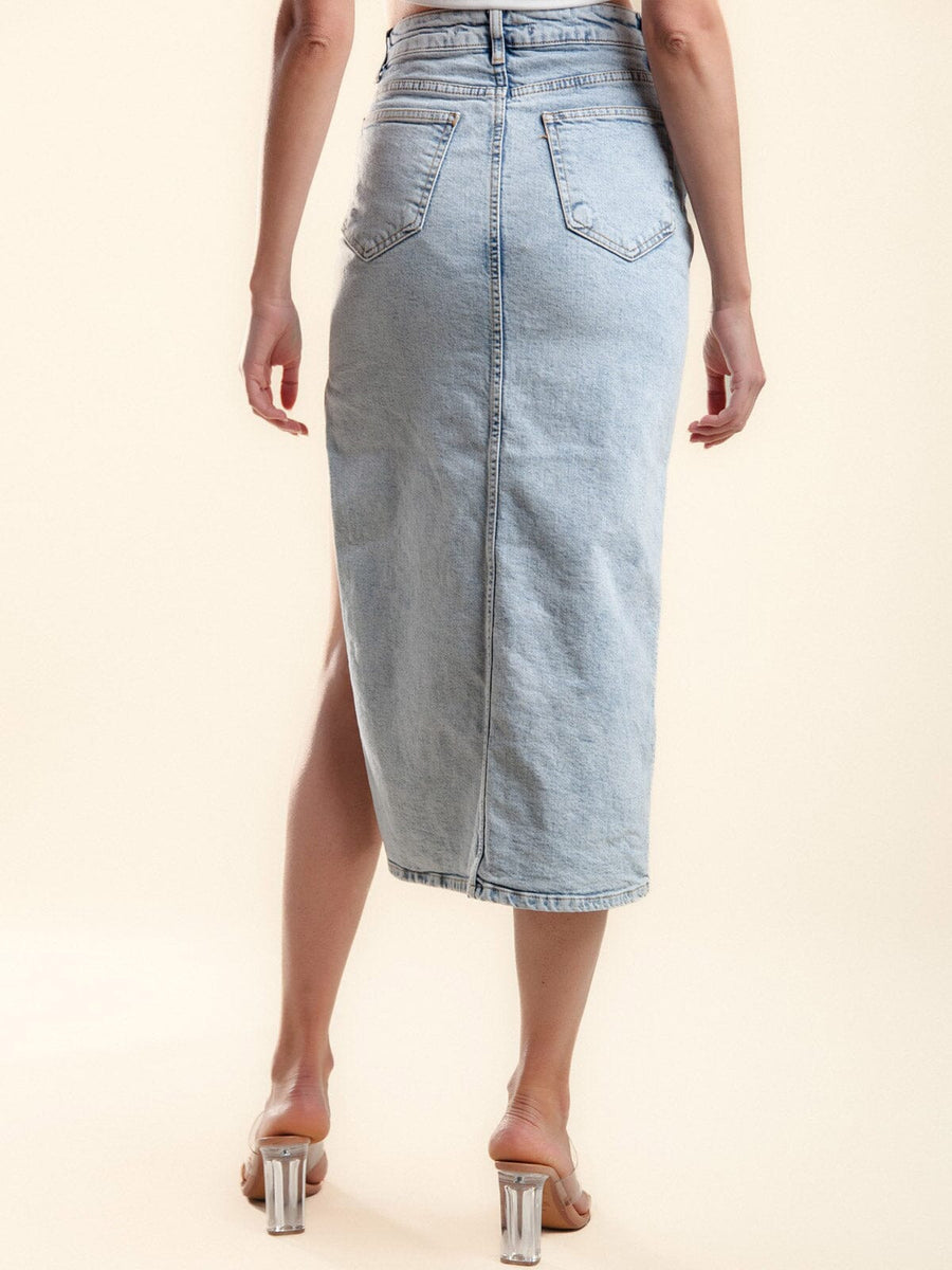 Women's stud detailed denim skirt - Scarlett's Riverside Boutique