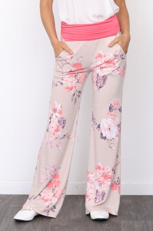 Vintage Floral Wide Leg Pants - Scarlett's Riverside Boutique 