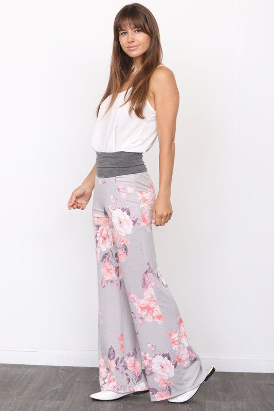 Vintage Floral Wide Leg Pants - Scarlett's Riverside Boutique 