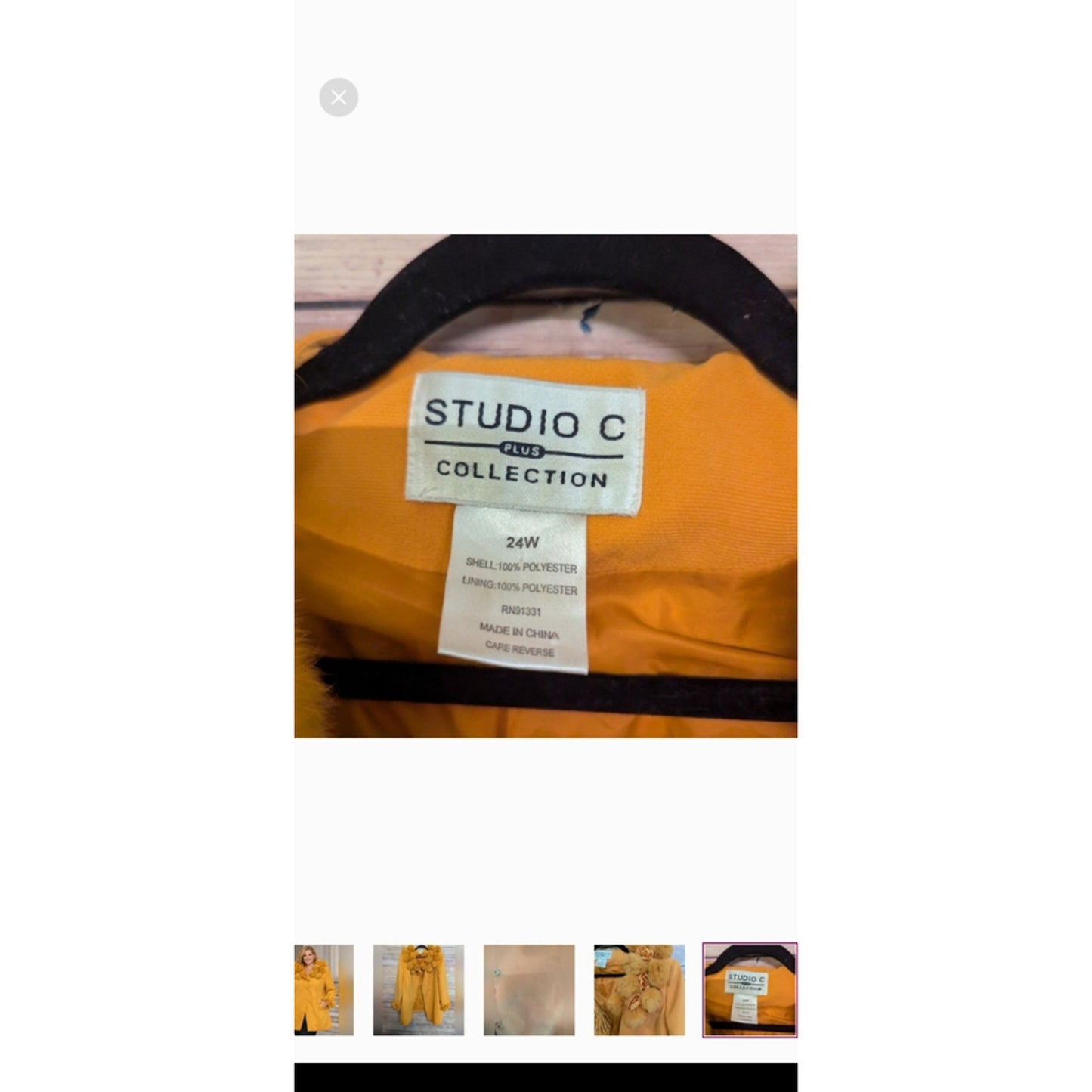 Vintage 70's Statement Coat,Studio C Collection 24W Mustard Faux Fur Pom Pom