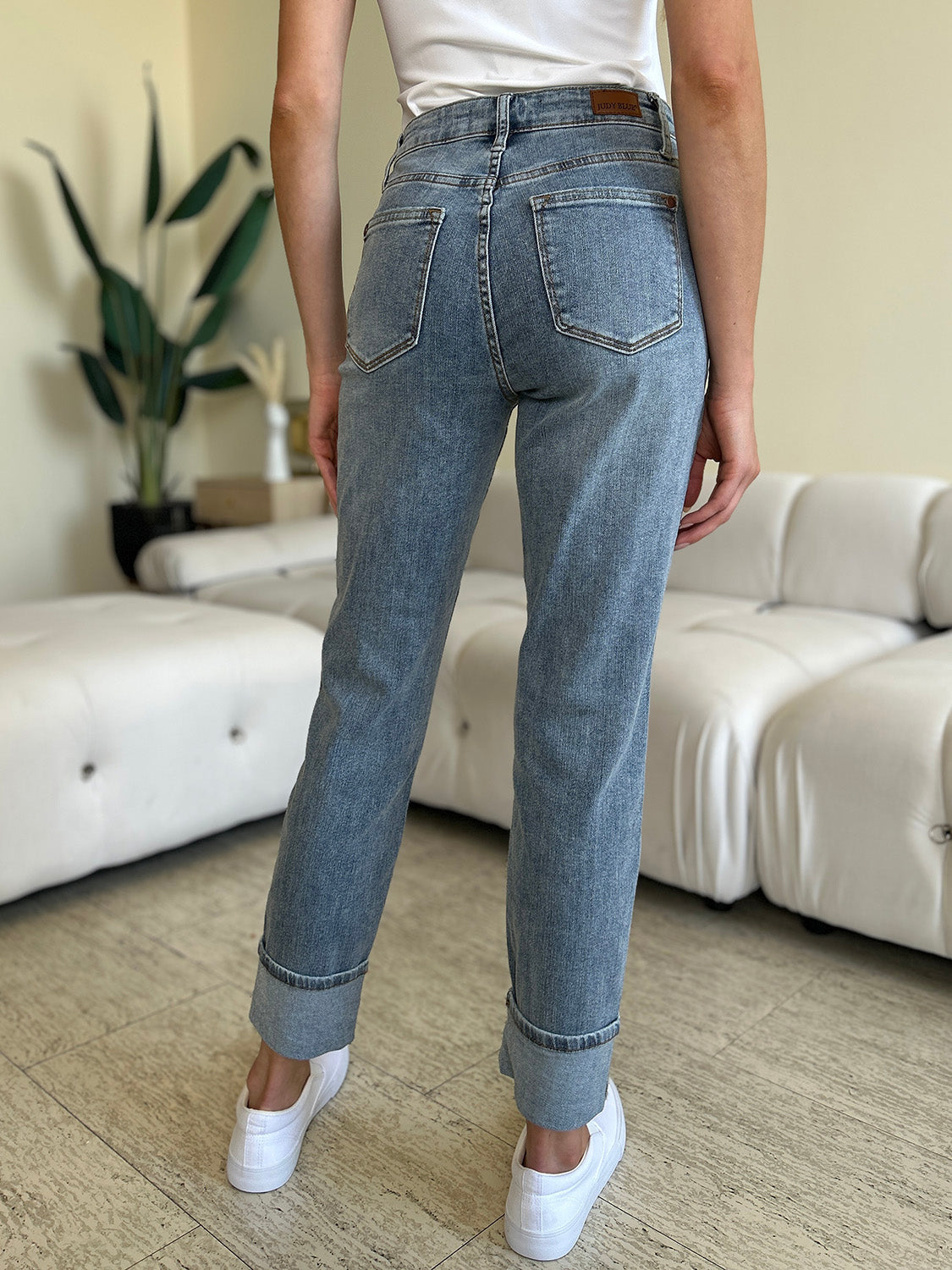 Judy Blue Full Size High Waist Cuff Hem Skinny Jeans - Scarlett's Riverside Boutique 