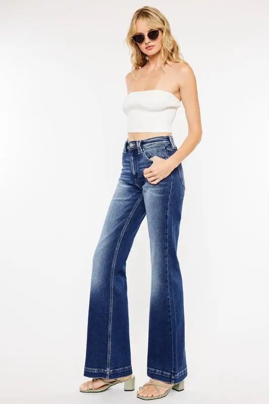 High Rise Holly Flare Jeans - KC9289M - Scarlett's Riverside Boutique 