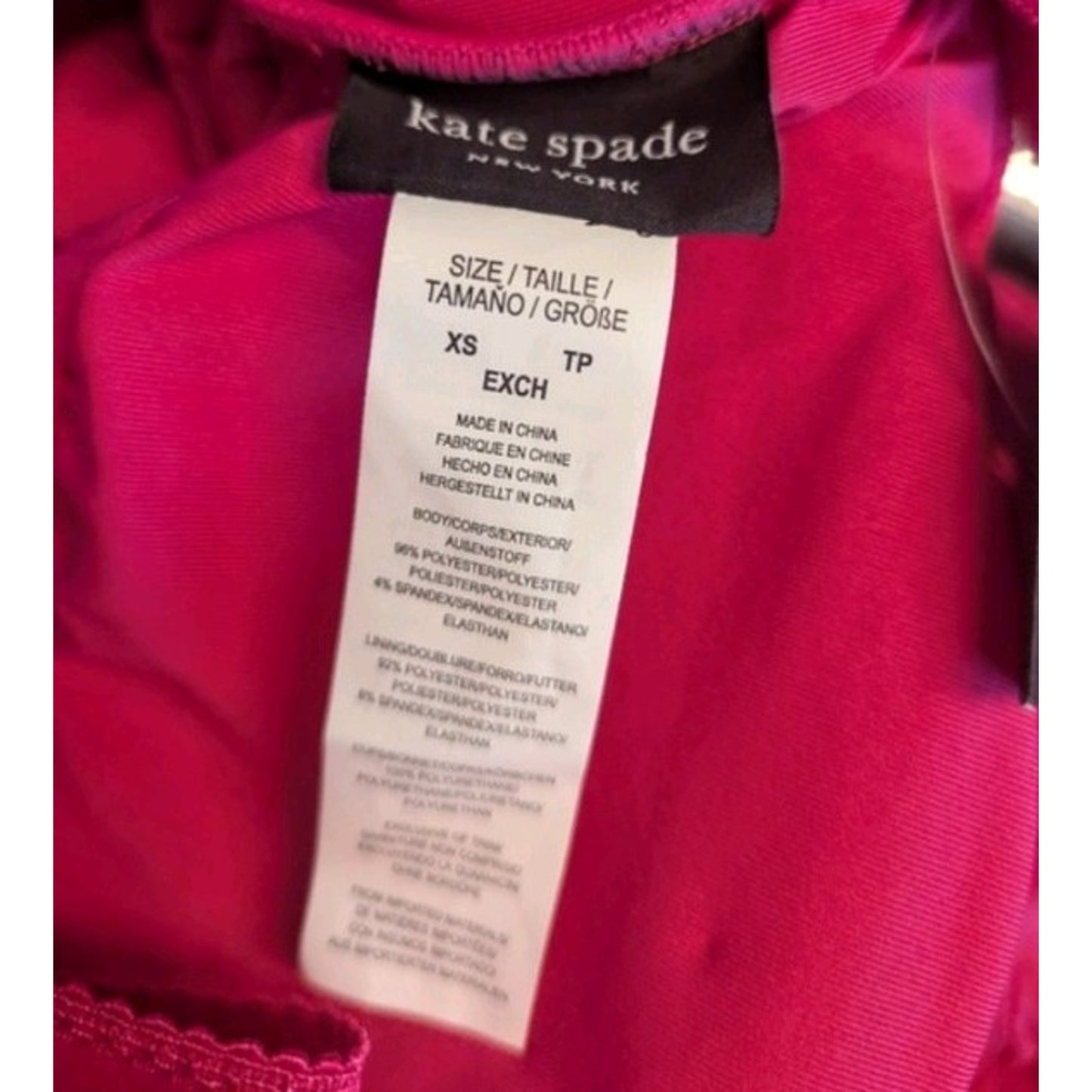 Kate Spade NWOT Classic One Piece Swimsuit Shell Jacquard Pink Size XS Shelf Bra