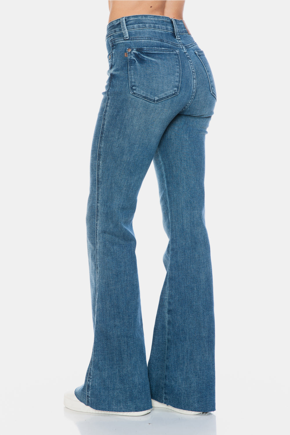 Judy Blue Full Size Tummy Control Cut Hem Flare Jeans - Scarlett's Riverside Boutique 