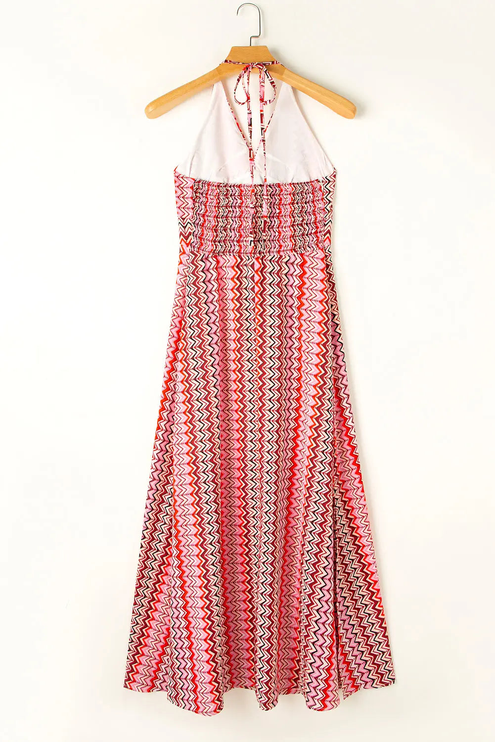 Red Halter Neck Tribal Boho Printed Backless Maxi Dress - Scarlett's Riverside Boutique 