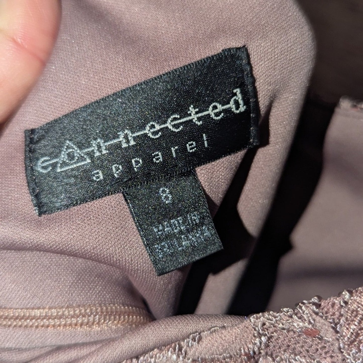 Connected Apparel Lace Sheath Dress Size 8 Pink Blush Sequin Floral Cocktail