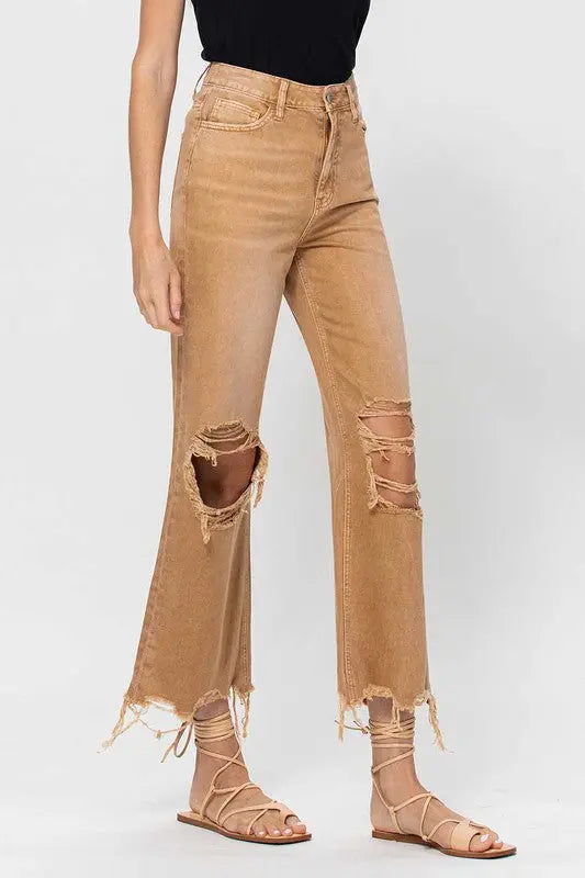 90's Vintage Crop Flare jeans - Scarlett's Riverside Boutique 