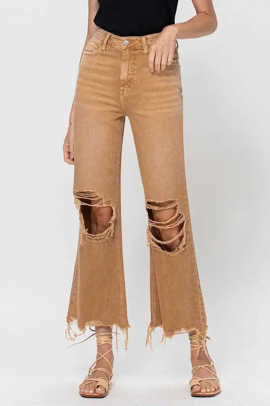 90's Vintage Crop Flare jeans - Scarlett's Riverside Boutique 