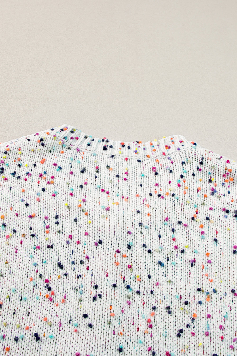 White Multicolor Confetti Sweater Cardigan - Scarlett's Riverside Boutique 