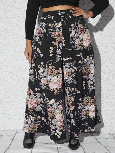 Wide leg floral boho pants. Size XL #57