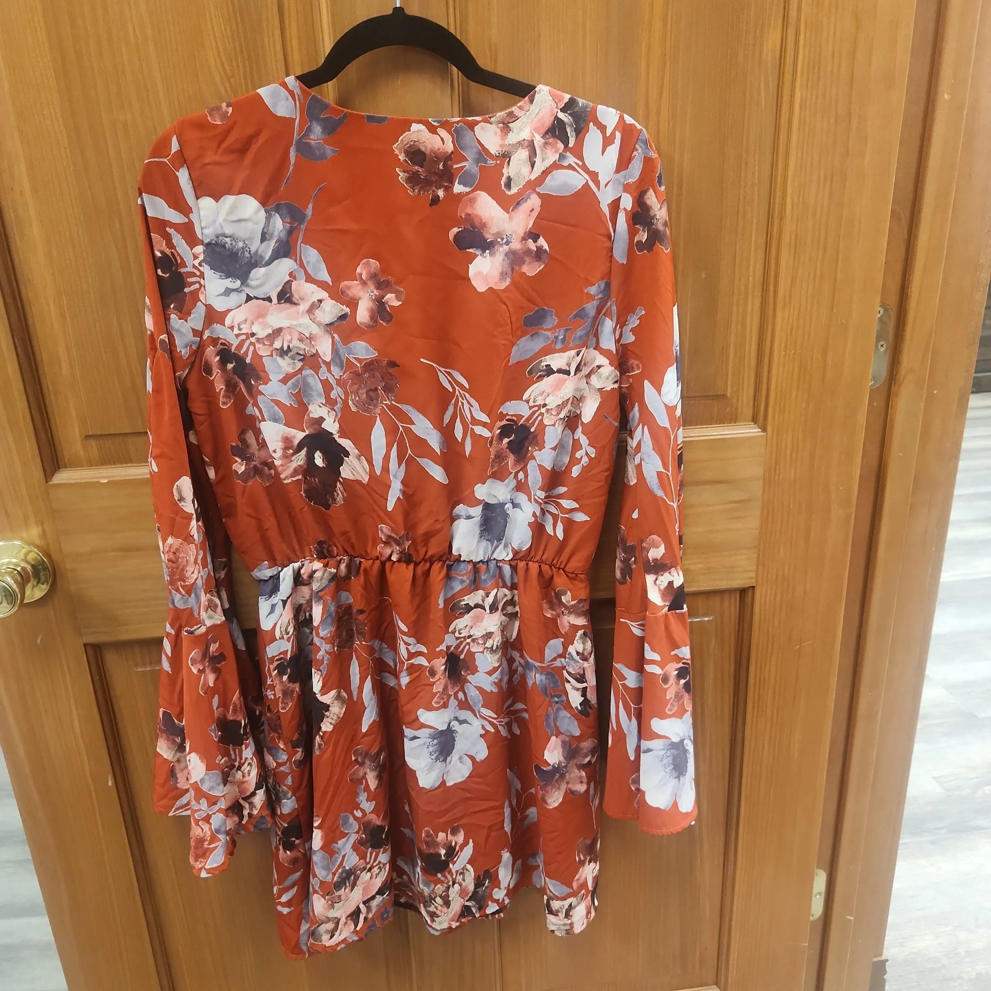 Rust Floral Dress RS 1 - Scarlett's Riverside Boutique 