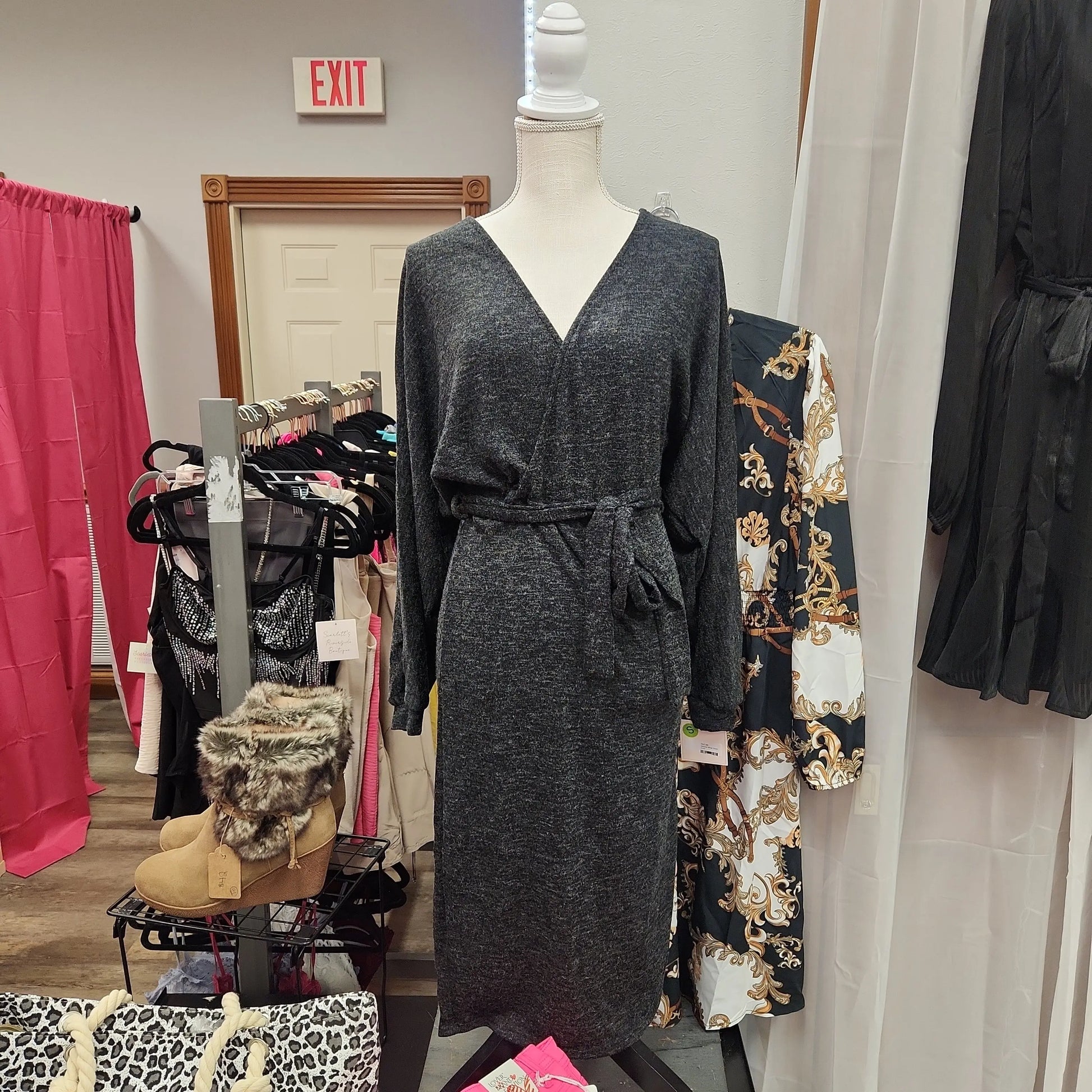 Sweater Wrap Dress - Scarlett's Riverside Boutique 