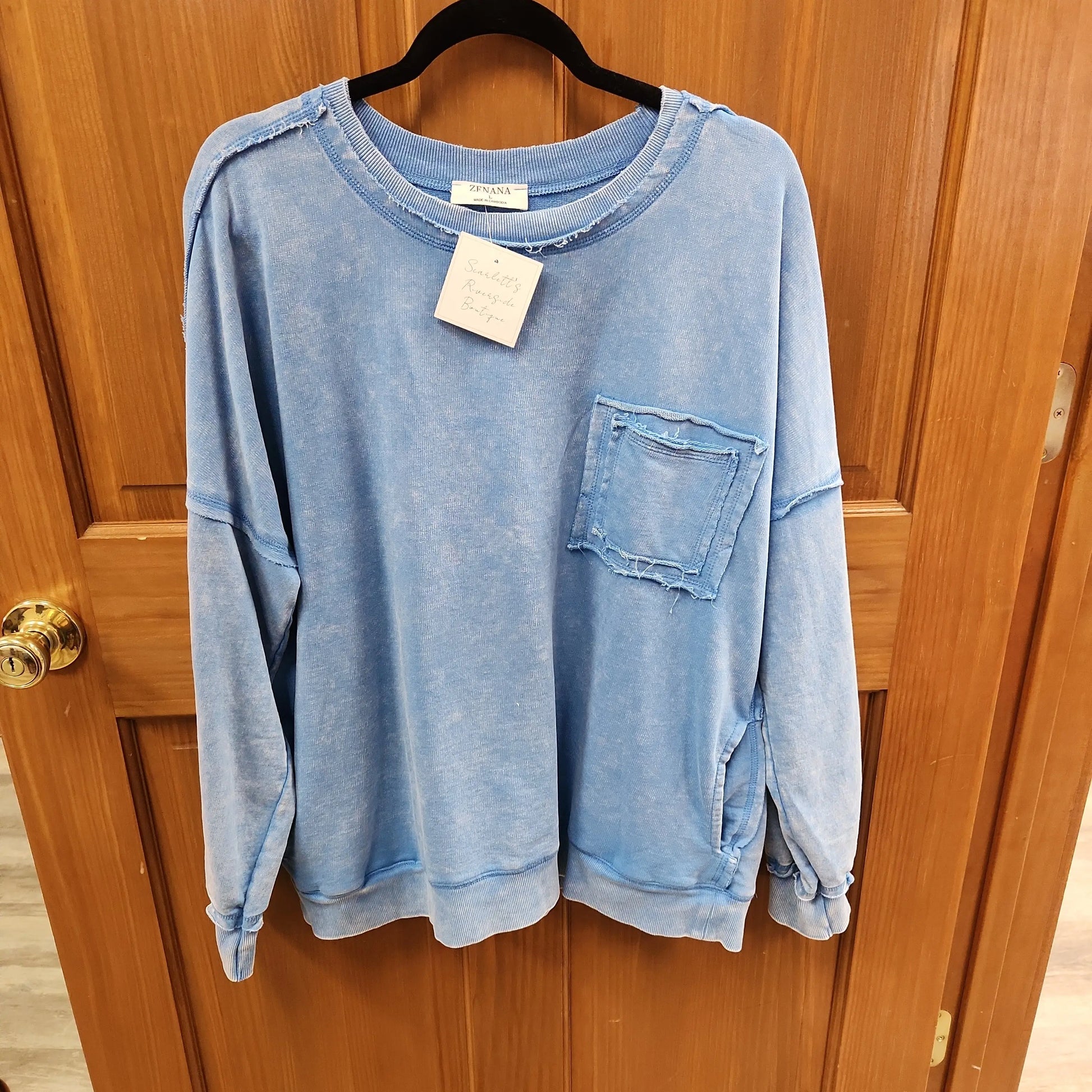 Zenana Pocketed Sweatshirt - Scarlett's Riverside Boutique 