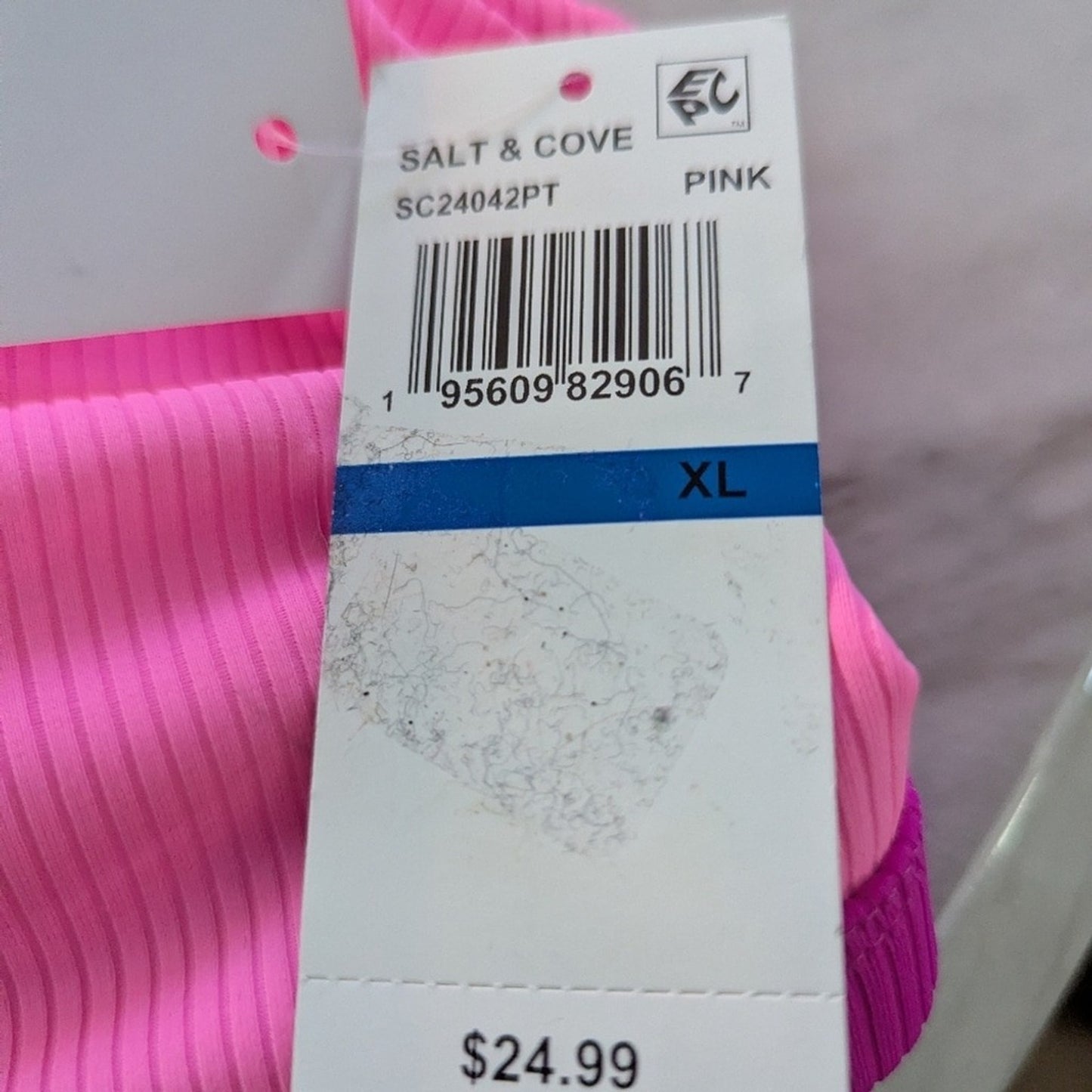 Salt + Cove Ribbed Pink Bikini Top XL NWT V-Wire Swim Top Adjustable #G4