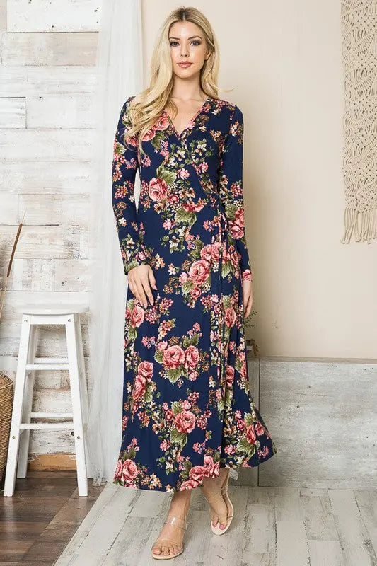Floral Maxi Wrap Dress - Scarlett's Riverside Boutique 