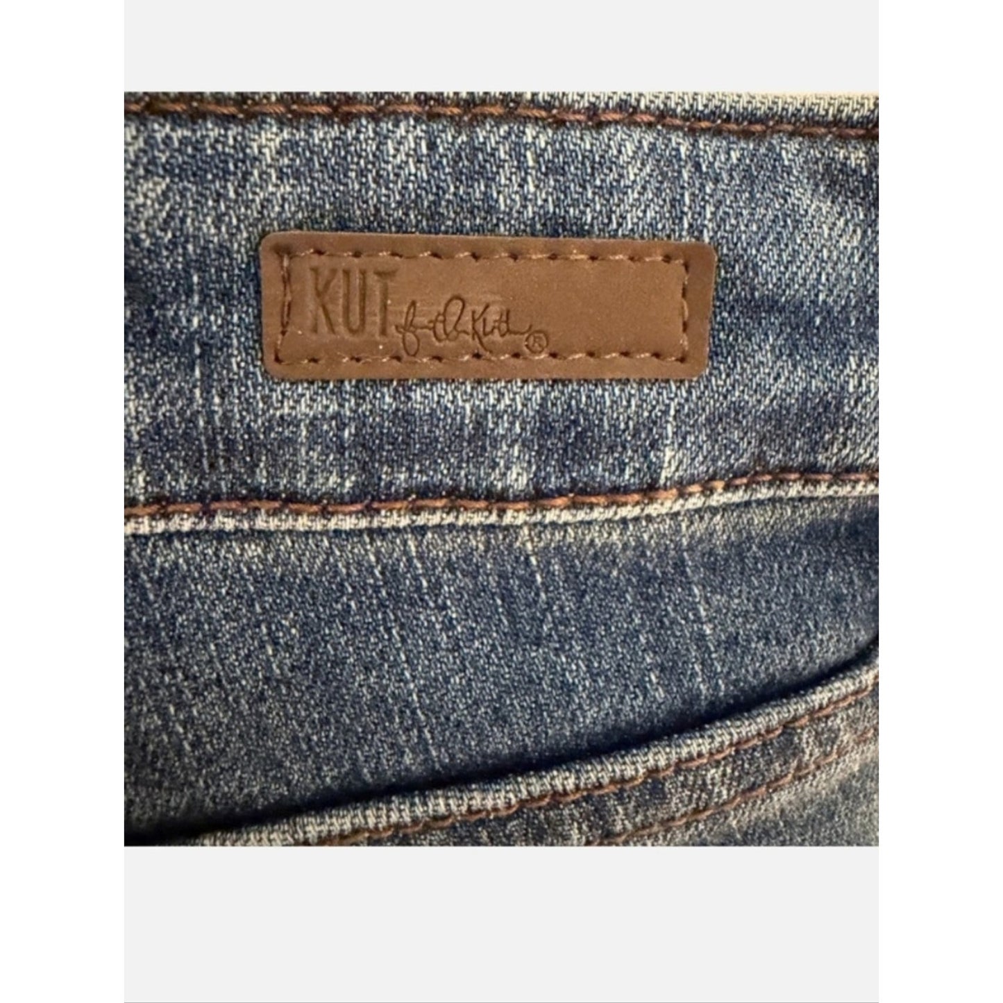 Kut From The Kloth Gidget Fray Denim Shorts Size 4 Blue Mid Rise Raw Hem Jean Sh