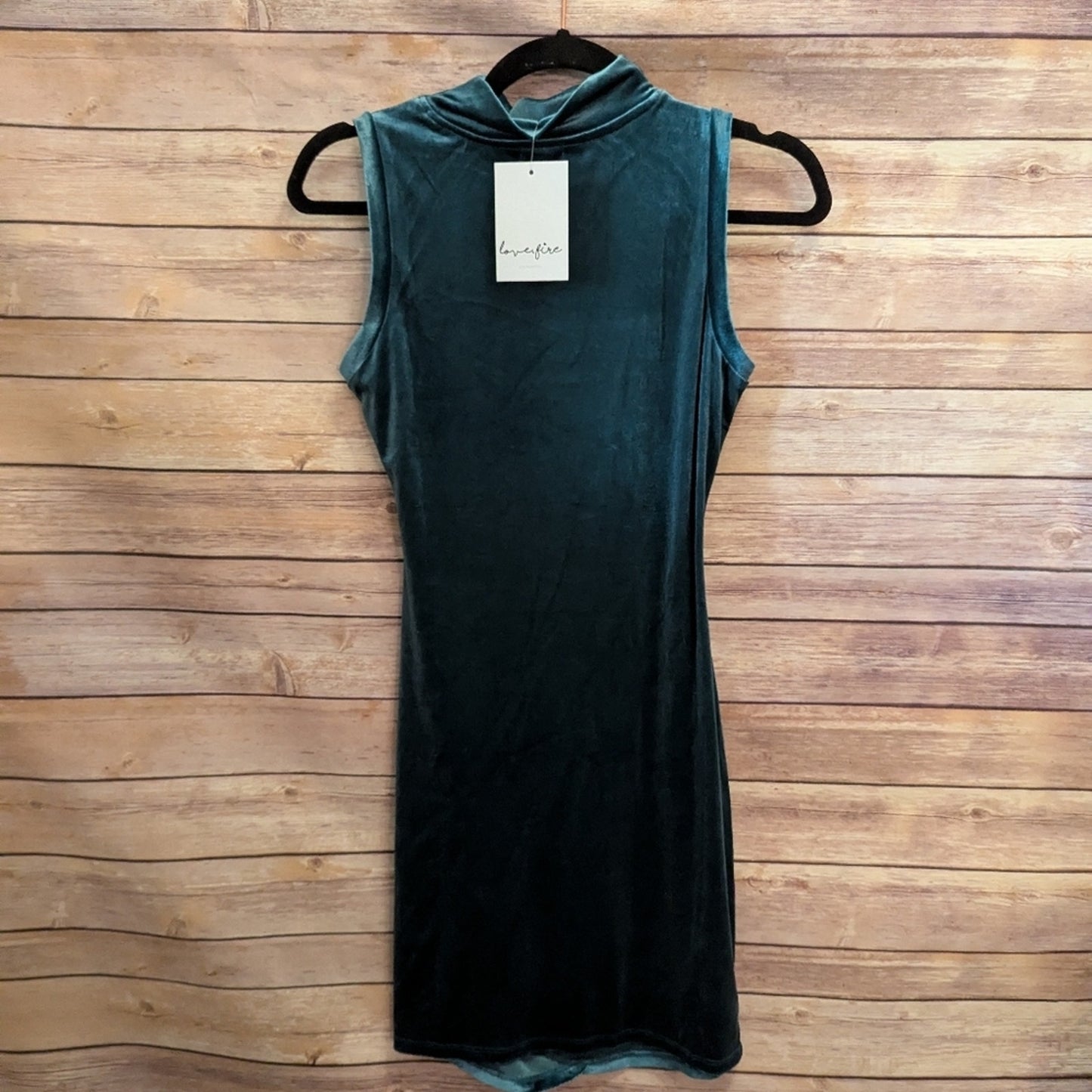 Y2K, NWTs, Emerald Green Velvet Sleeveless Dress Sz XS.