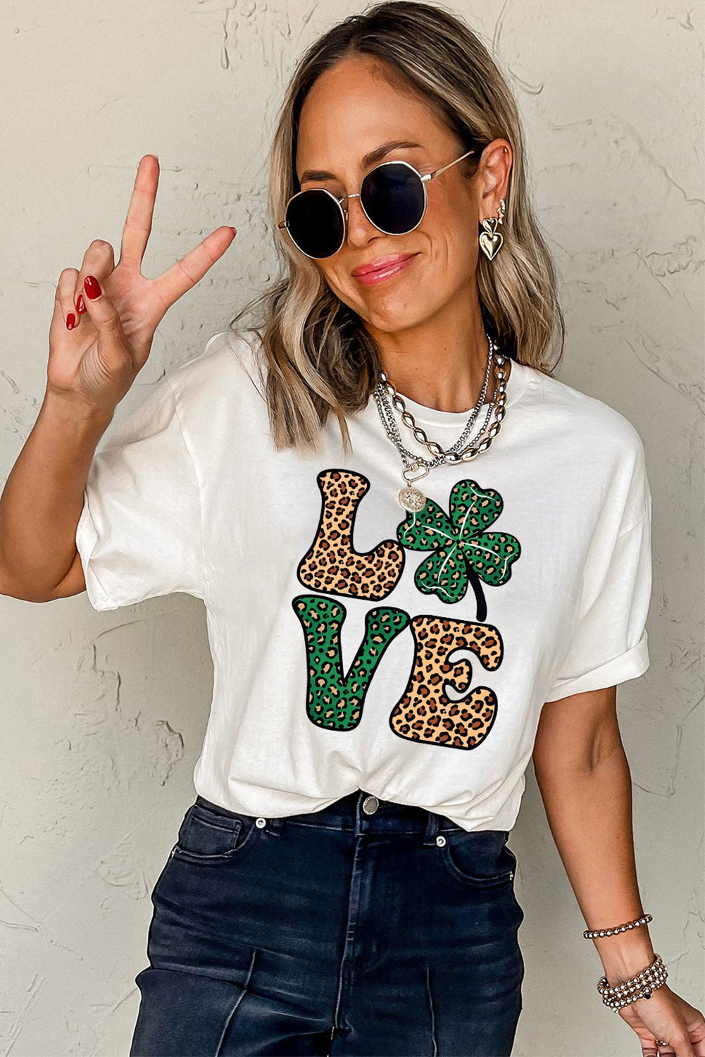 WhiteLOVE Graphic St. Patricks Crewneck Tee