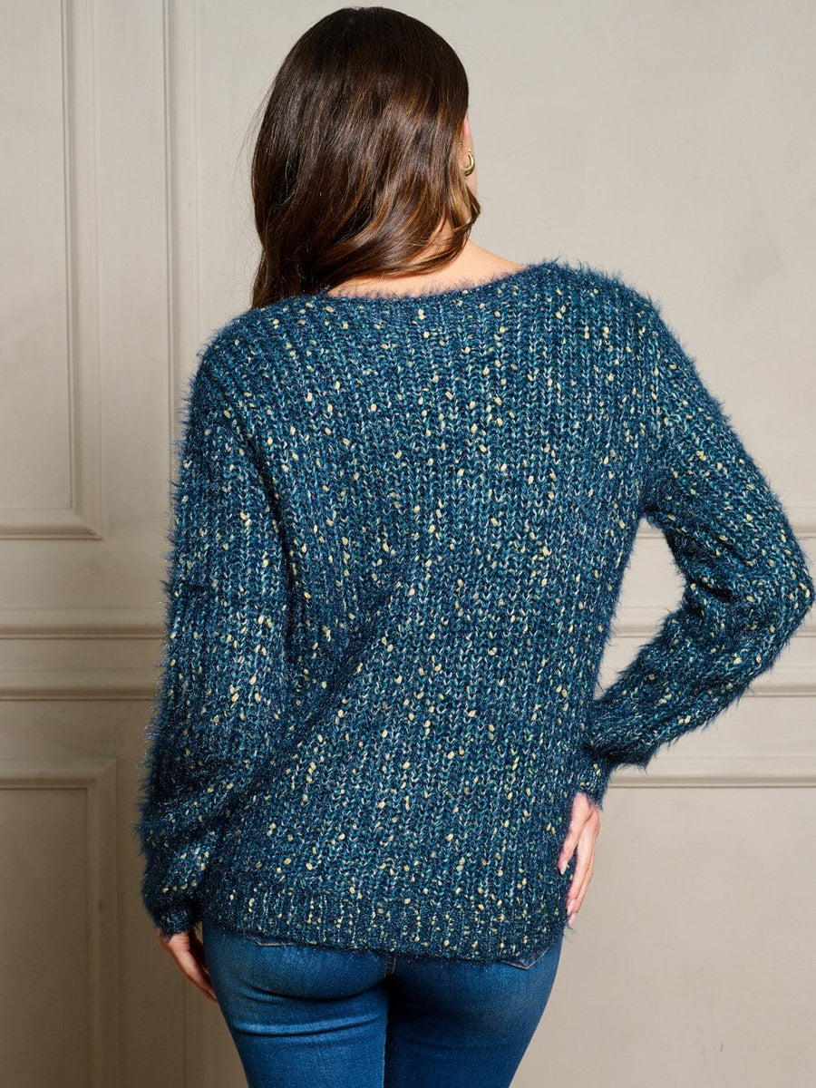 Blue shimmer sweater - Scarlett's Riverside Boutique 