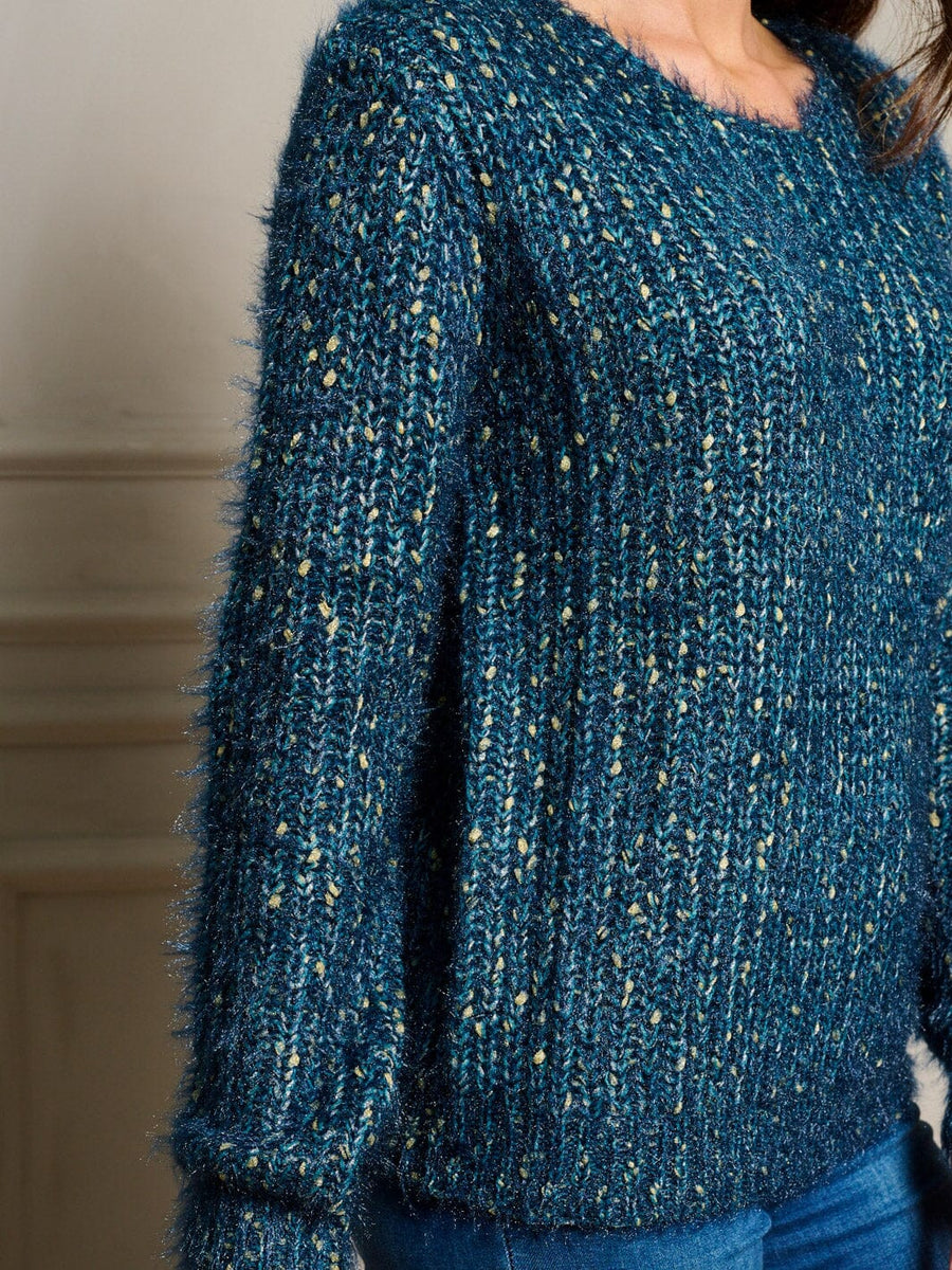 Blue shimmer sweater - Scarlett's Riverside Boutique 