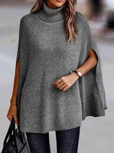 Turtleneck Dolman Sleeve Poncho cute sweaters