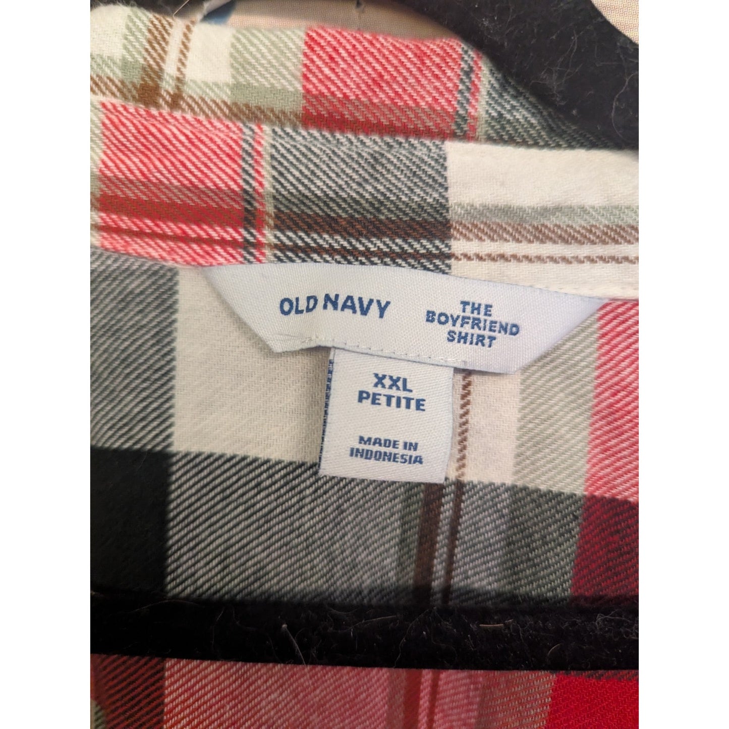 Old Navy 100% Cotton Button down Flannel shirt Plaid Red black Top Sz: 2xl