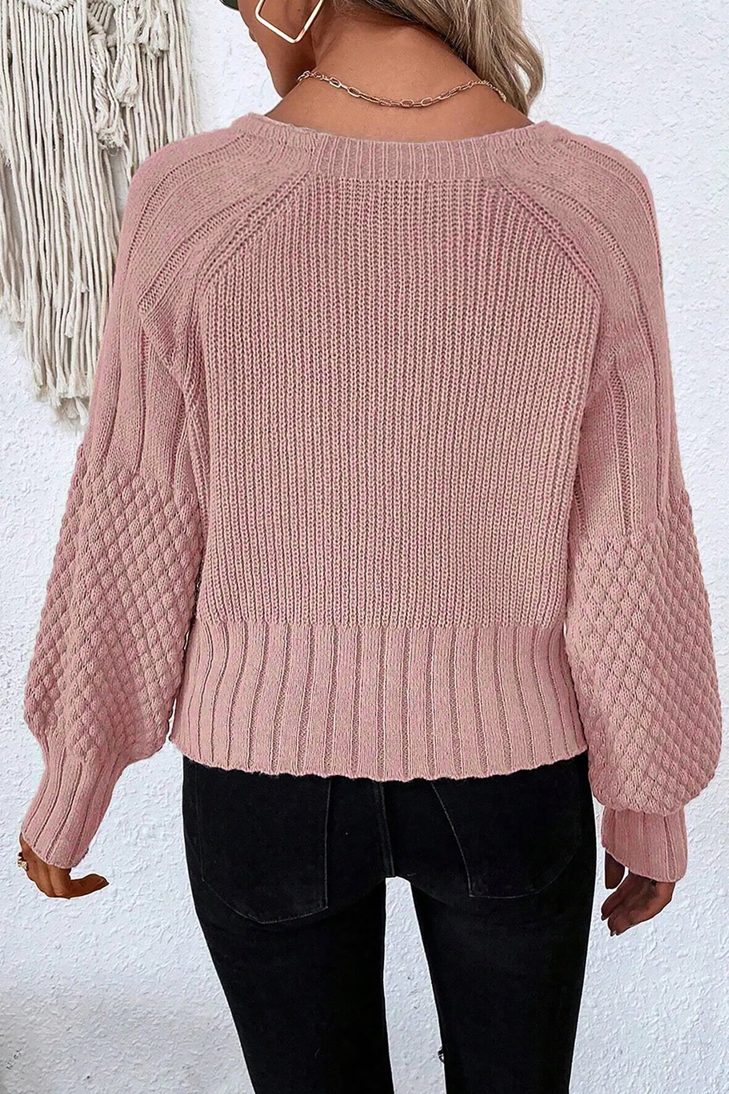 Soft Taupe Balloon-Sleeve Button Cardigan ✨