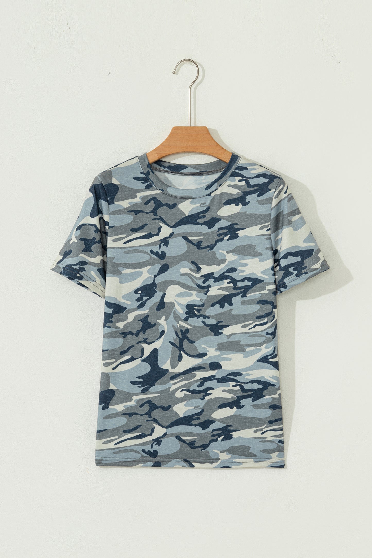 Women’s Sage Green Camo T-Shirt | Casual Short Sleeve Camouflage Tee