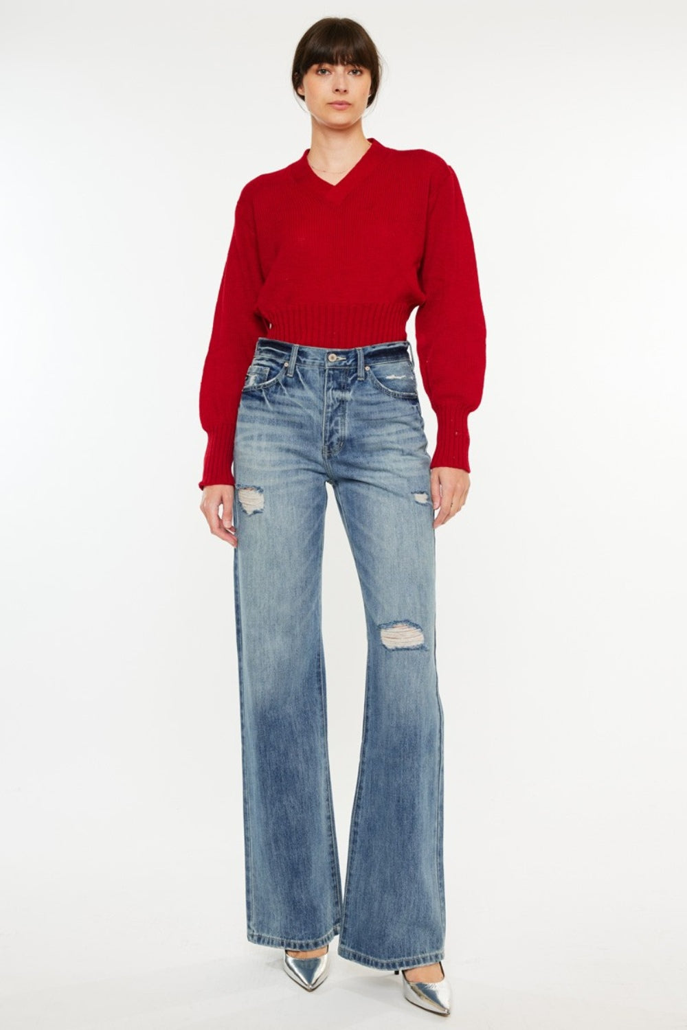 Kancan Distressed High Waist Bootcut Jeans - Scarlett's Riverside Boutique 