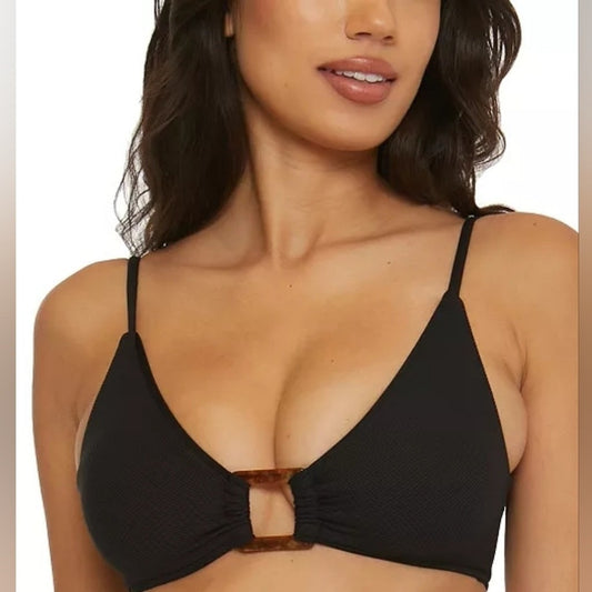 BeccaWomen's Modern Edge Convertible Ribbed Bikini Top Sz L #A74