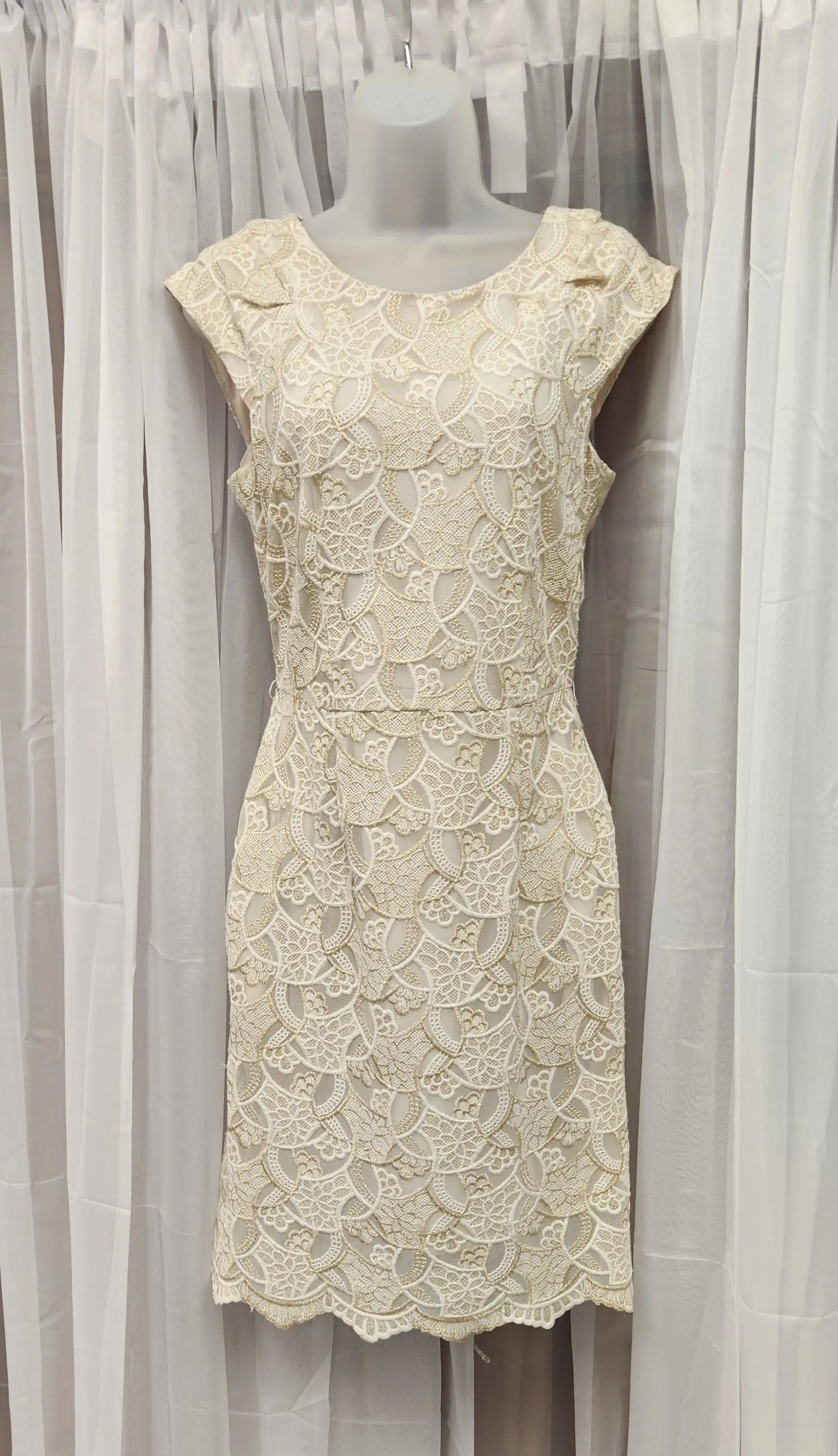 Gianni Cream Fitted Dress - Scarlett's Riverside Boutique 