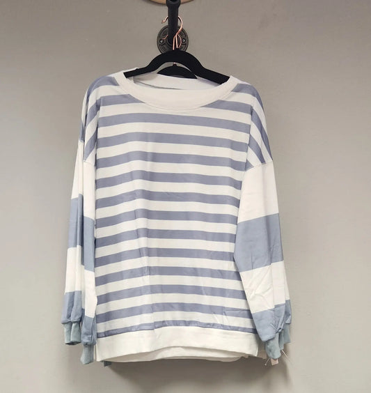 Gray Striped Pullover - Scarlett's Riverside Boutique 