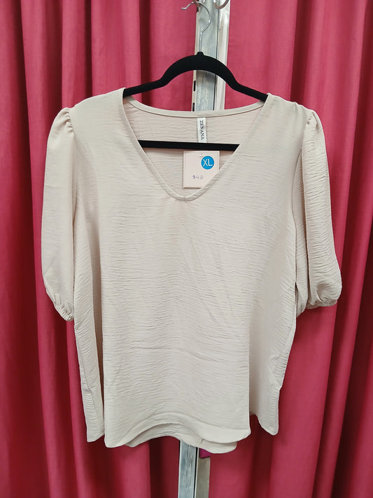 Beige Flow Blouse - Scarlett's Riverside Boutique 