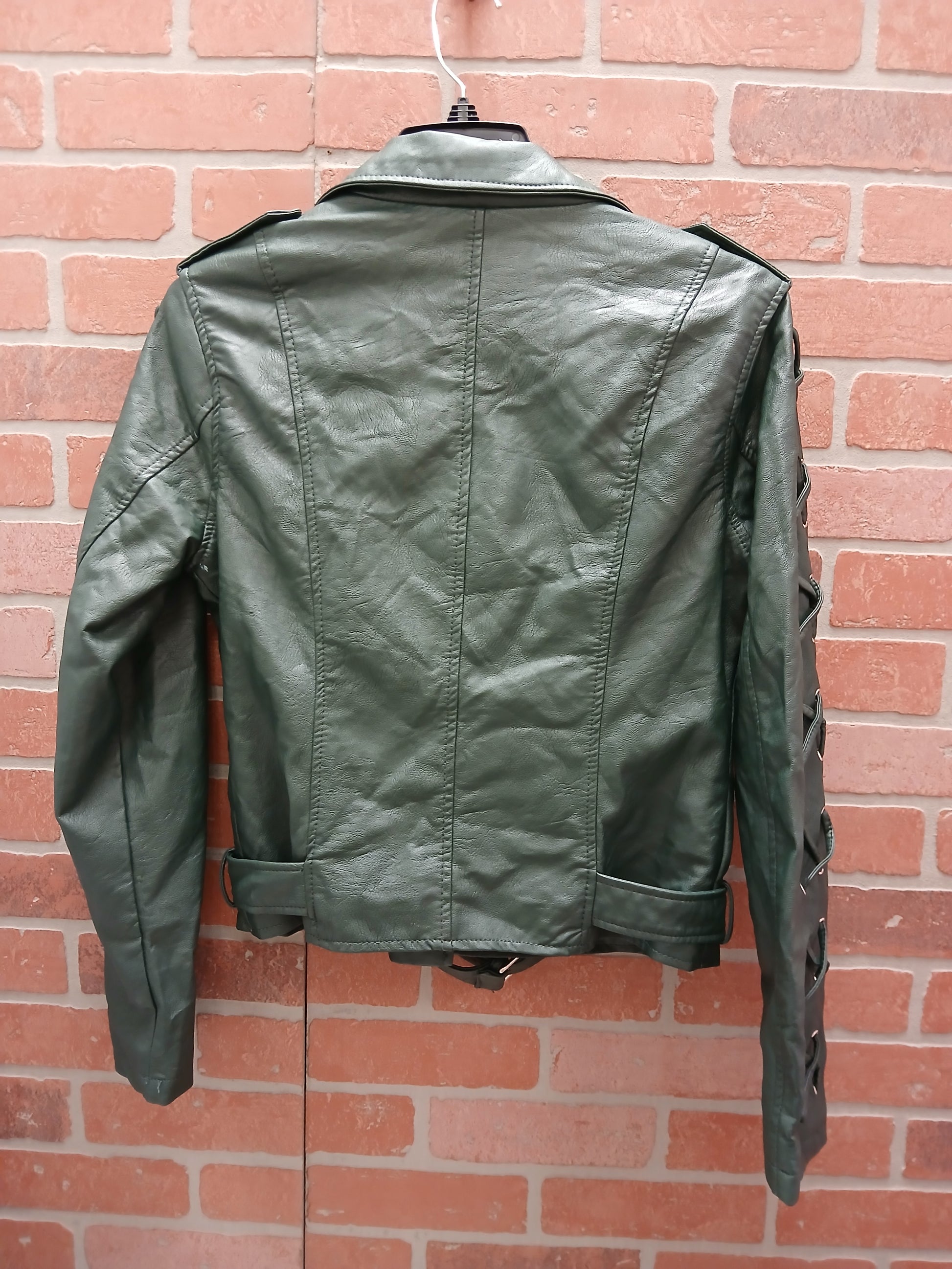 Green Faux Leather Jacket - Scarlett's Riverside Boutique 