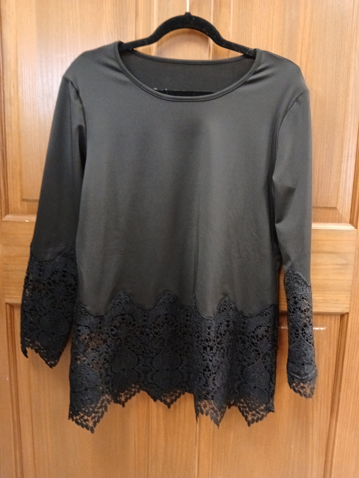 Black Half Sleeve with Lace - Scarlett's Riverside Boutique 