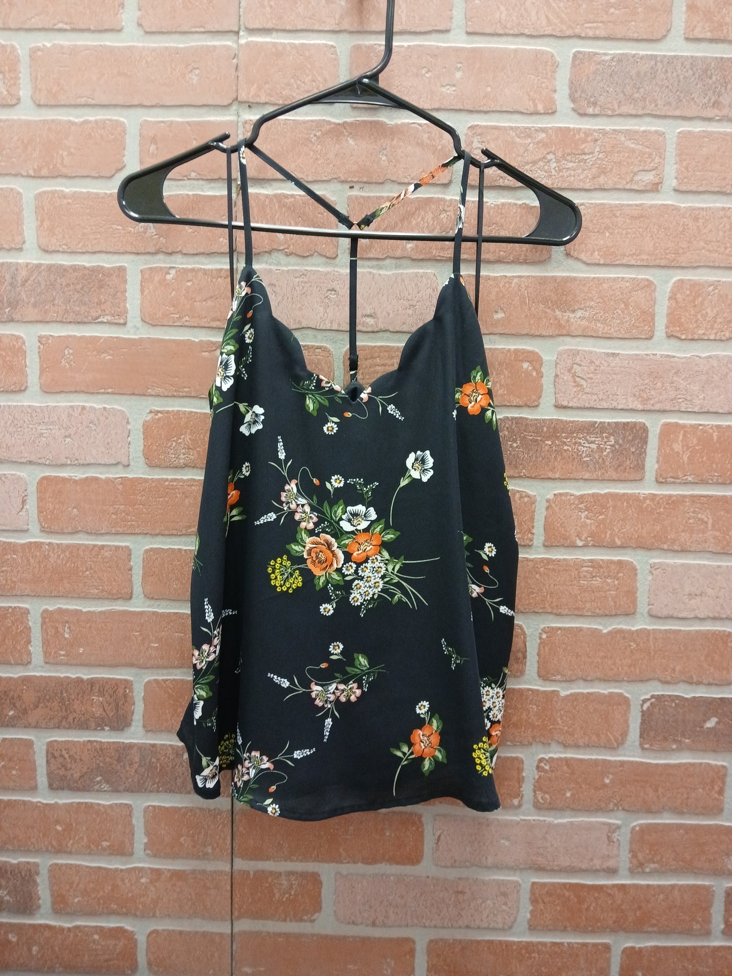 Nine Britton Black Floral Spaghetti Crop - Scarlett's Riverside Boutique 