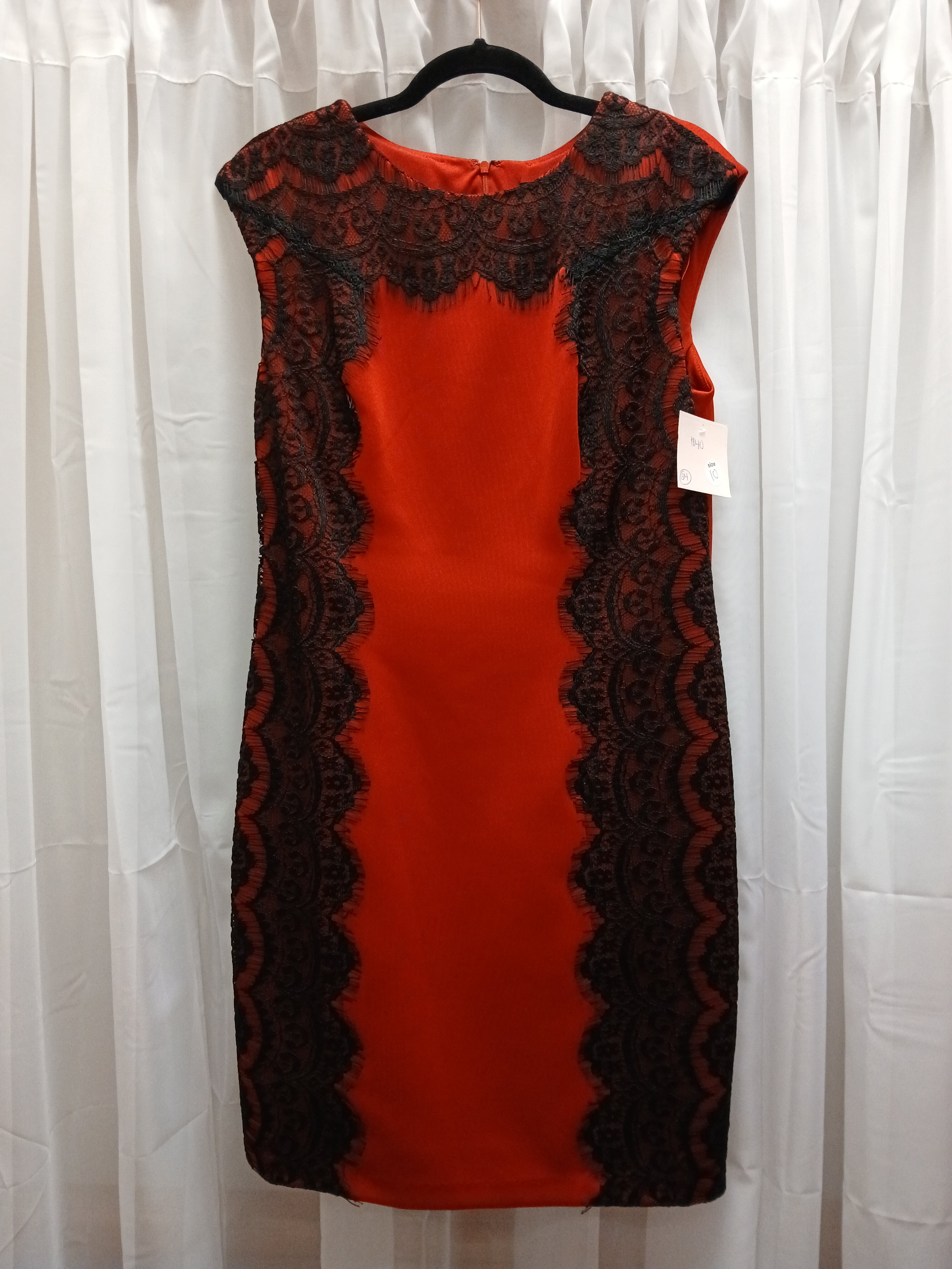 Red Dressbarn Dress w Black Lace. Size 10. RS 24 Scarlett s Riverside Boutique