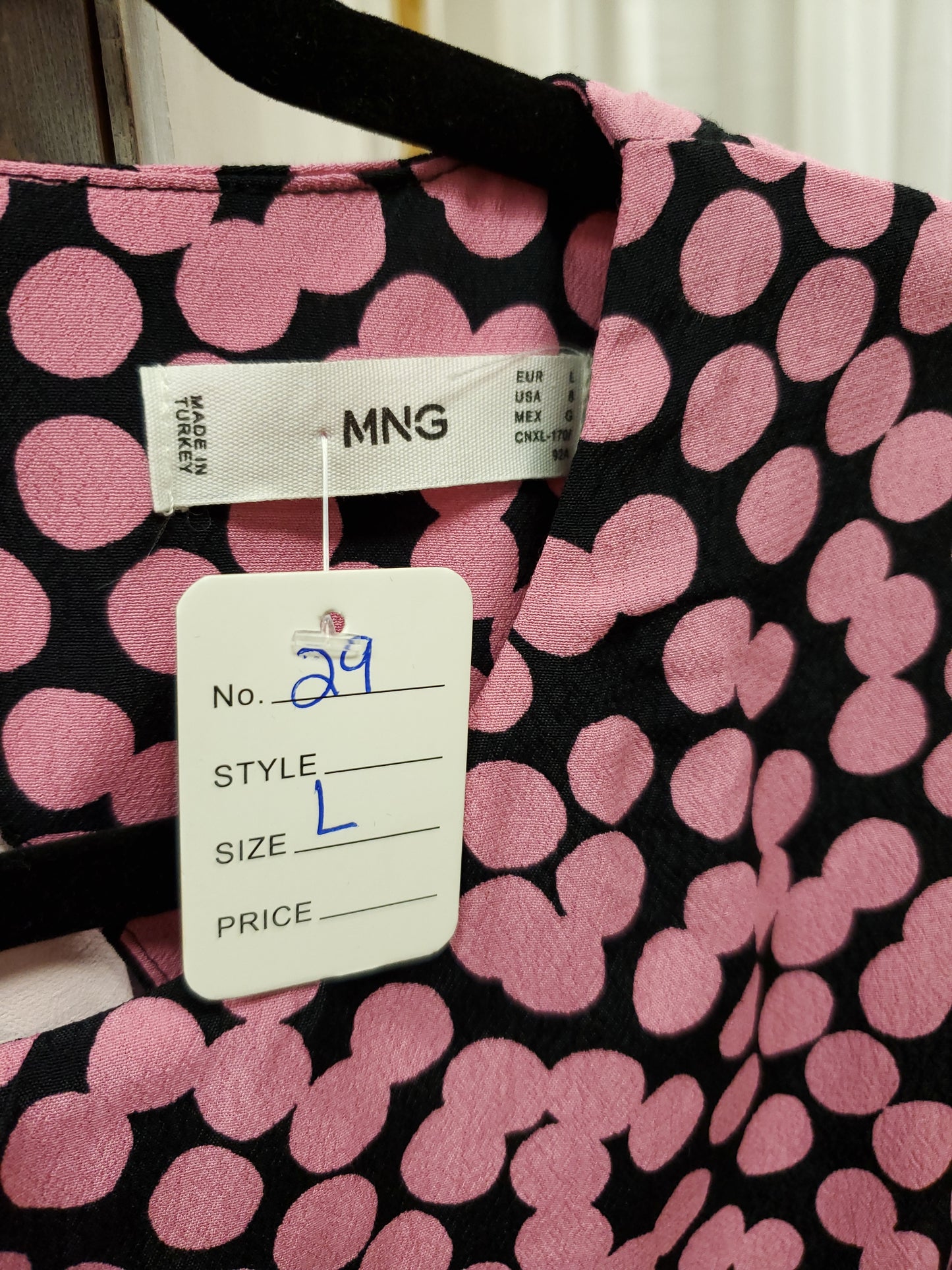 Pink and Black Polka Dot MNG Dress RS 29