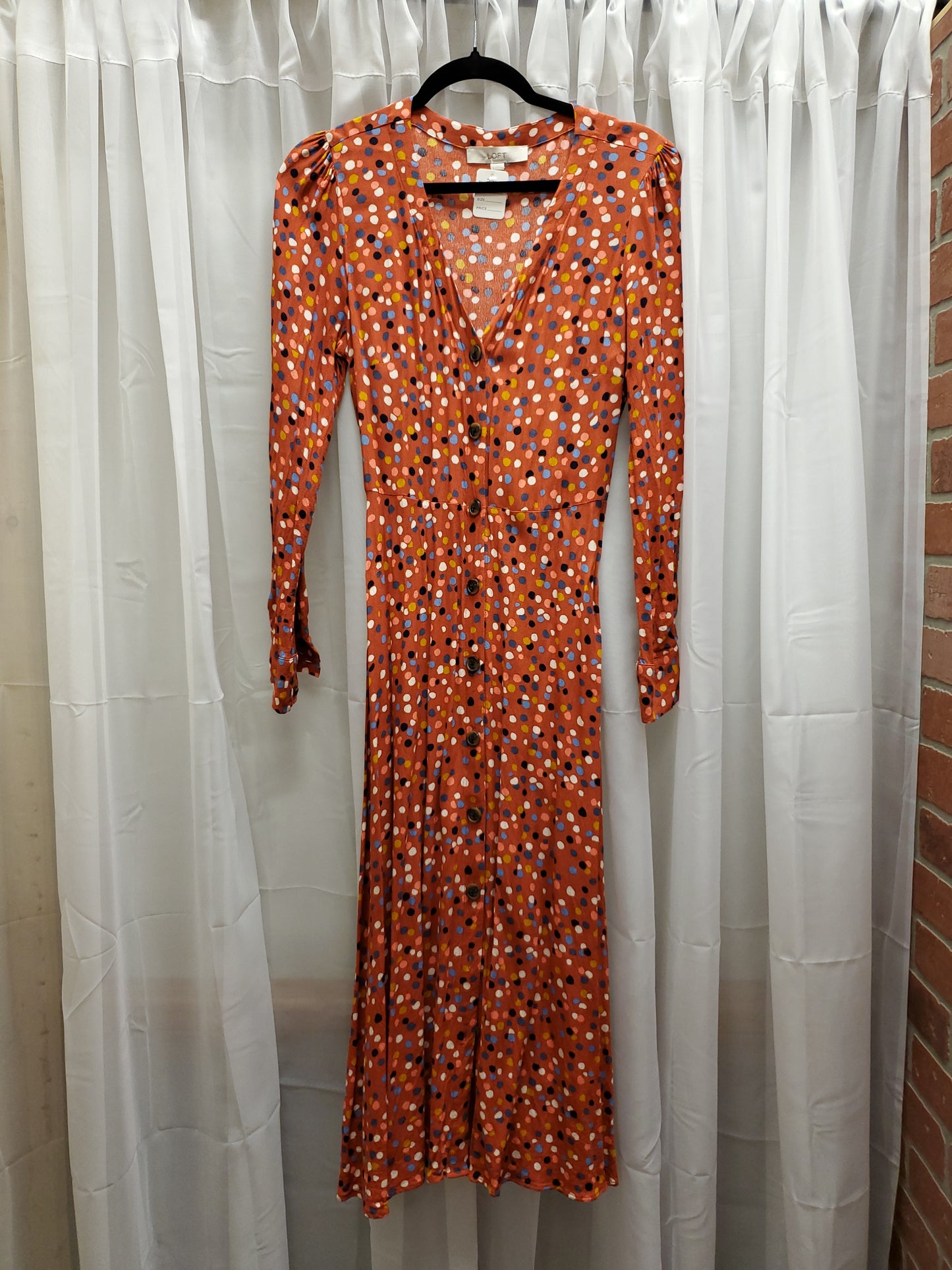 Orange Dress Polka Dot dress, size 6. RS 29