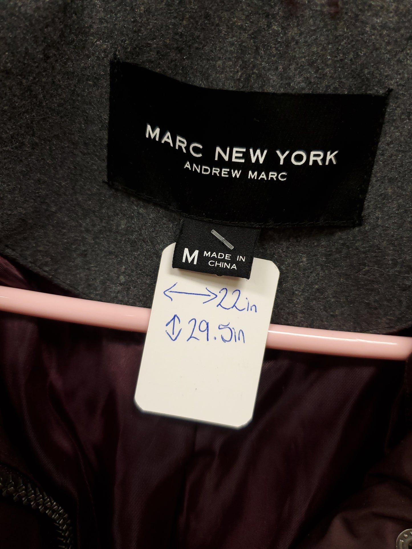 Marc New York Eggplant Coat. Size M. RS 80