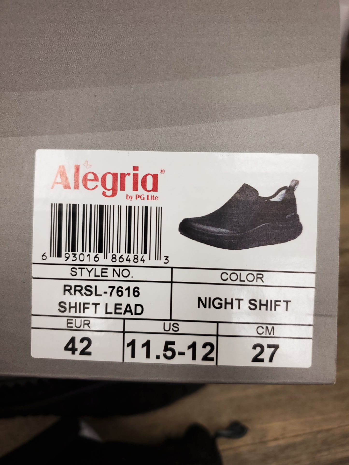 Alegria by PG Lite Black Shoes. Size 11.5-12. RS 80