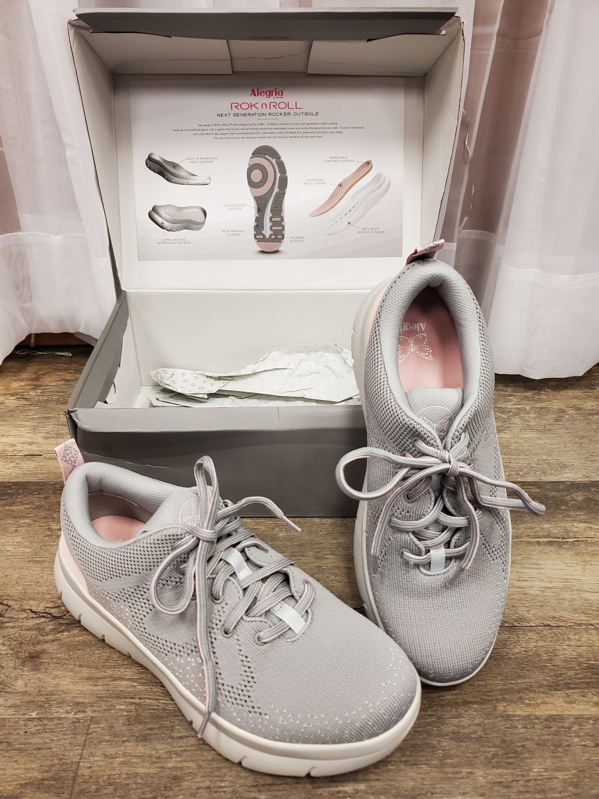 Algeria by PG Lite Grey and Pink Tennis Shoes. Size 10.5-11. RS 80 - Scarlett's Riverside Boutique 