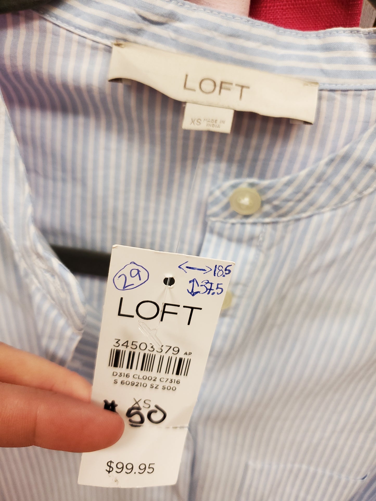 Loft. Blue and White Striped Dress.