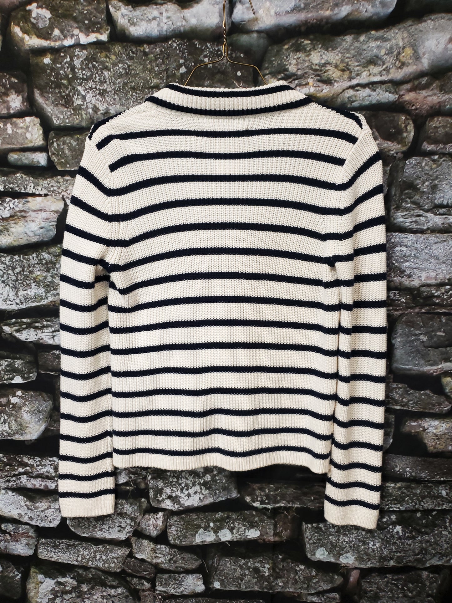 Loft. Navy and White Stripped Knitted Sweater. Size M. RS 29.