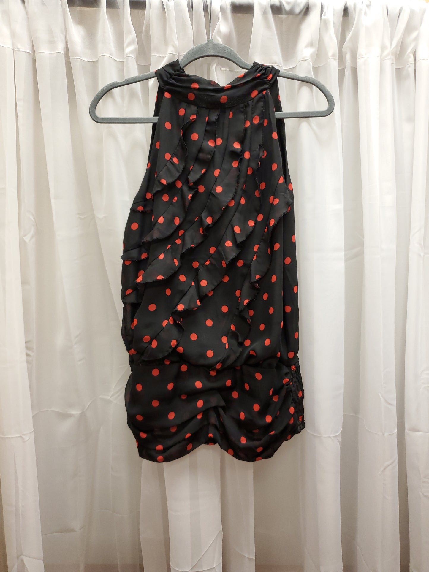 Maurices Black and Red Polka Dot Blouse. Size L. RS 9.