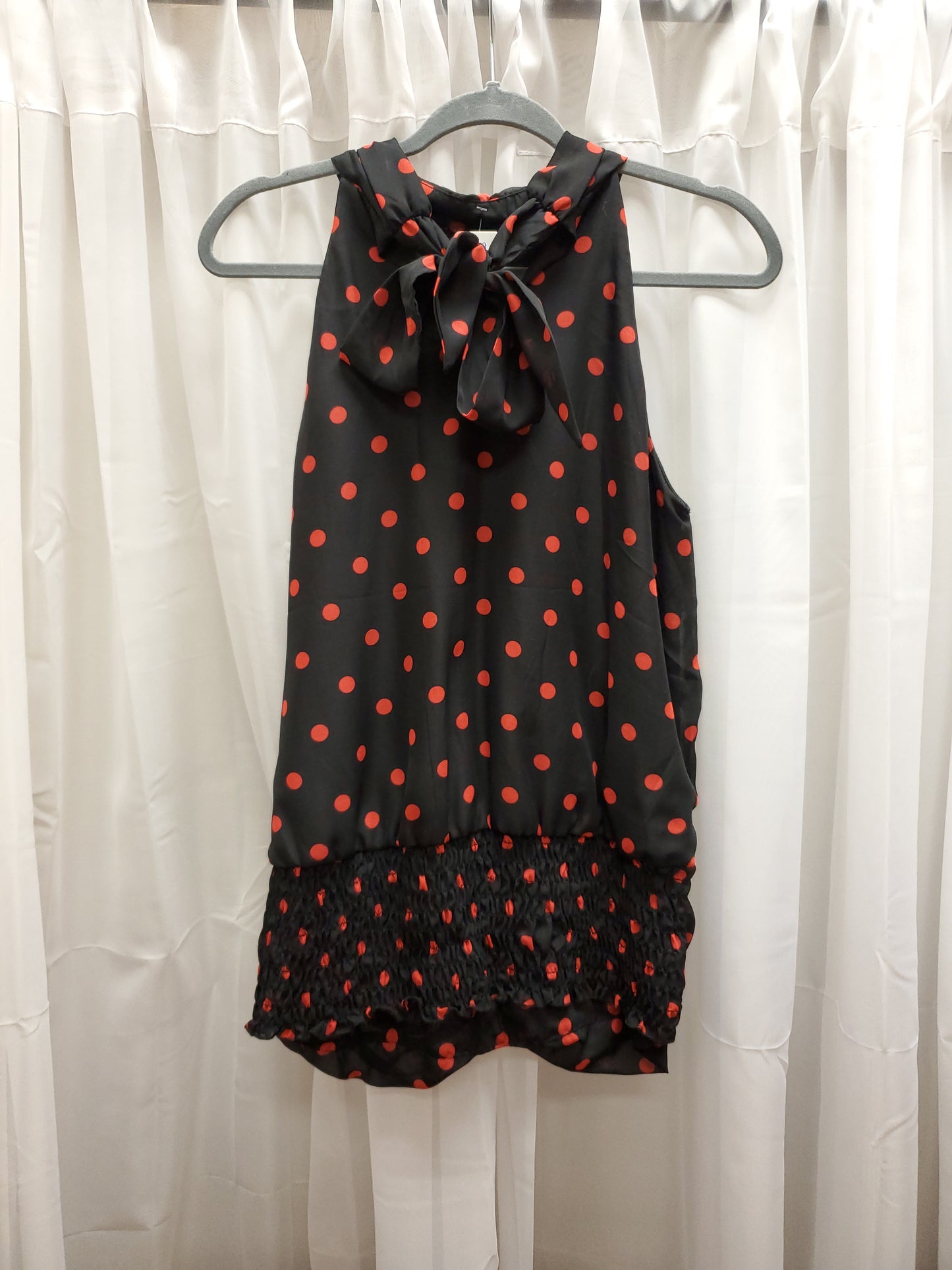 Maurices Black and Red Polka Dot Blouse. Size L. RS 9.