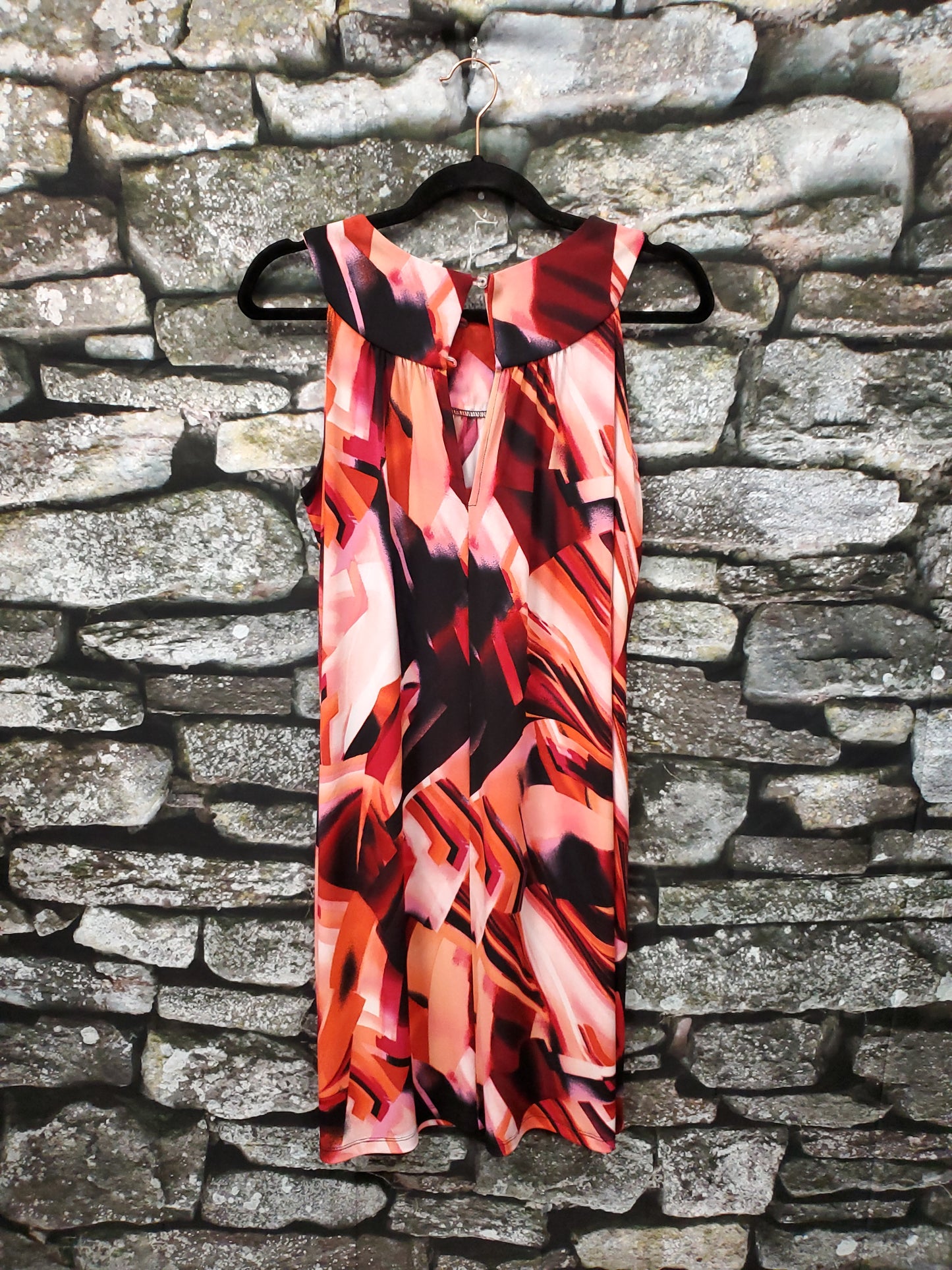 AB Studio, Red/Orange Multi Color Dress. Size M. RS 32