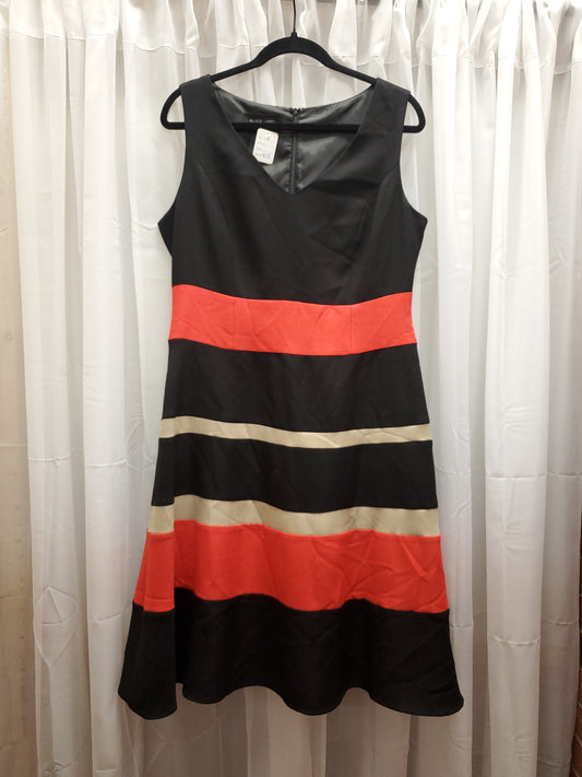 Evan Picone Black Red and Tan Dress. Size 10. RS 2.