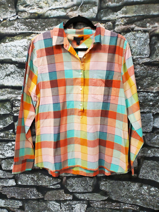 J.Crew Plaid Blouse. Size 12. RS 84.