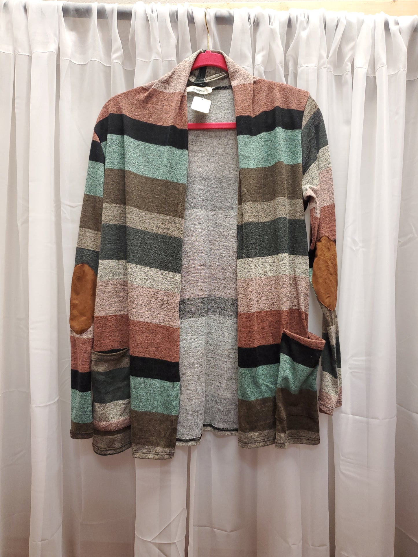 Eloges Multi Color Striped Cardigan. Size M. RS 89